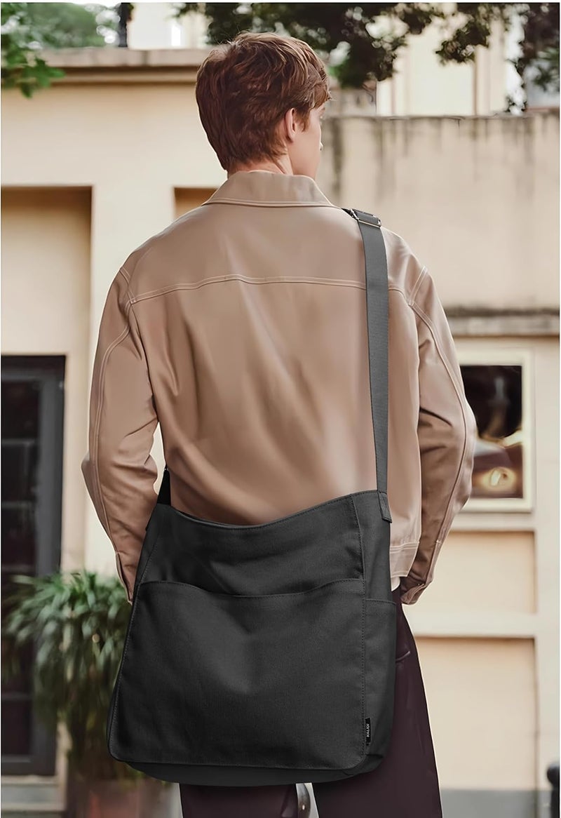 KALIDI FANCY FOREST KALIDI Canvas Tote Bag Large Hobo Crossbody Shoulder Handbag Zipper Messenger Bag for Women or Men Casual College Work - Image 3